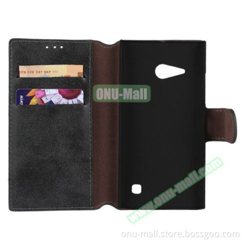 Frosted Wallet Style Phone Leather Flip Back Cover Case for Nokia Lumia 730